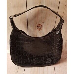 Black Handbag Leather Look Classic Versatile Casual Career Party Nine West